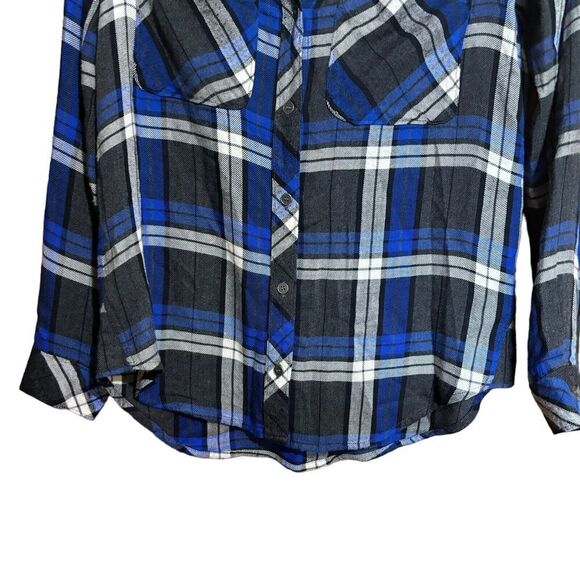 Side Stitch Shirt Womens XS Multicolor Plaid Button Up Blouse Top - Picture 5 of 9